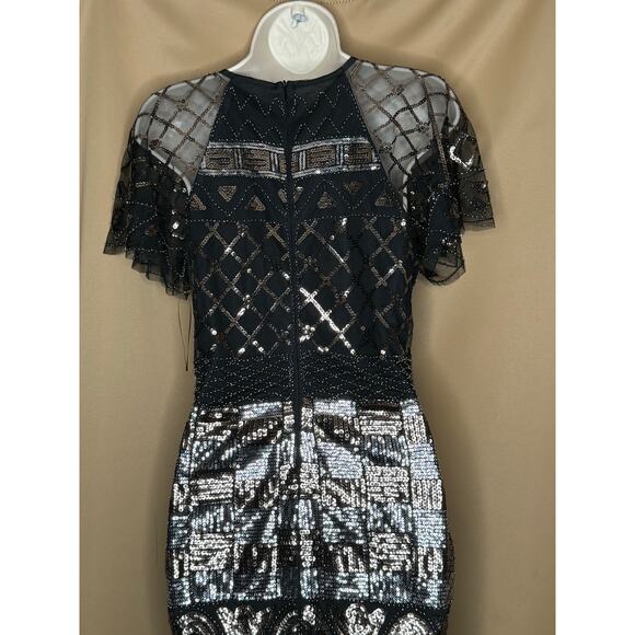 Unique Vintage Black God and Bronze Beaded and Sequin Flapper Dress M NWOT - Picture 6 of 11
